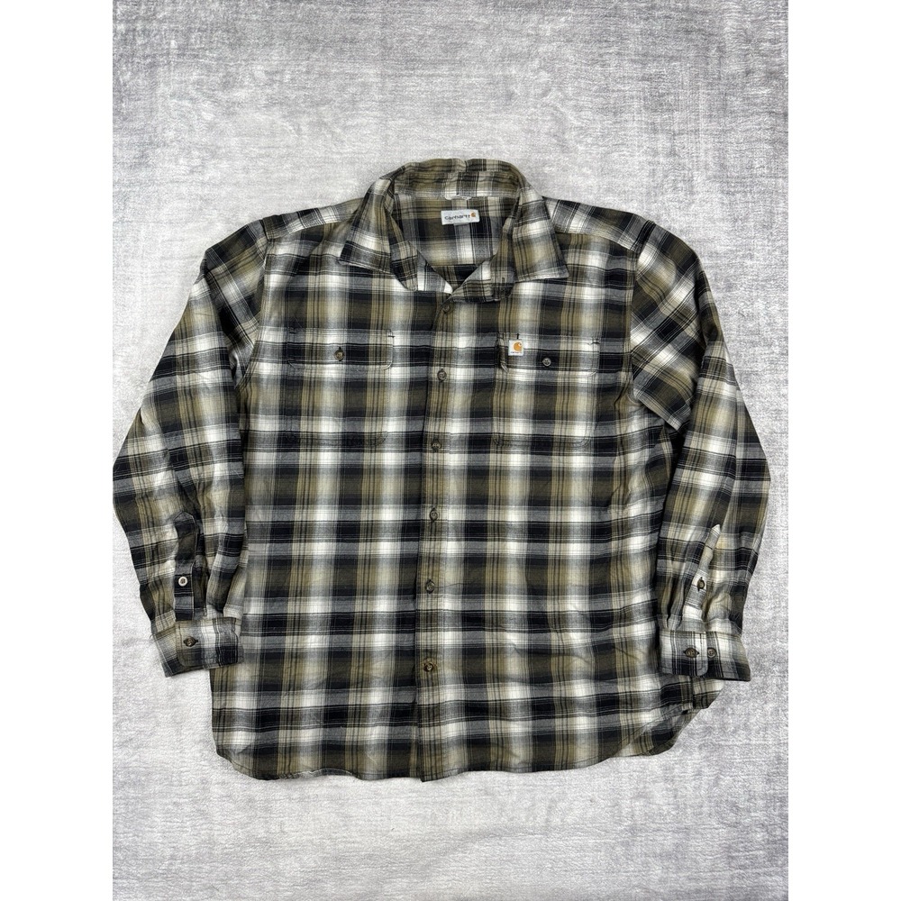 Carhartt Black and White Plaid Casual Button Down Shirt